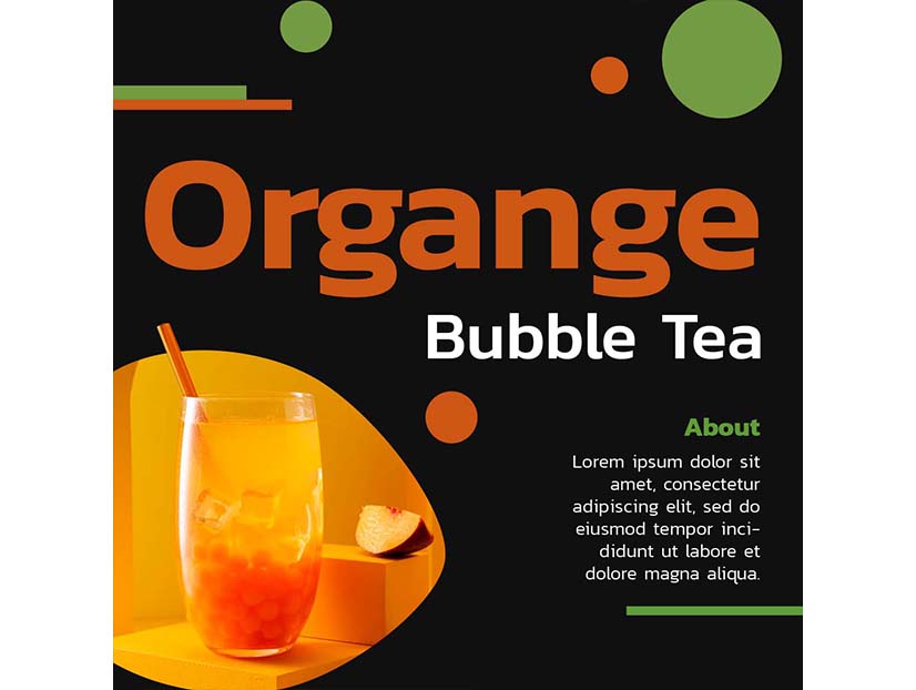 Orange bubble tea free template